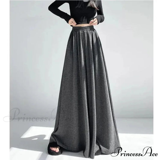 Soft Elevated Waist Informal Wide Leg Trousers pants-241228