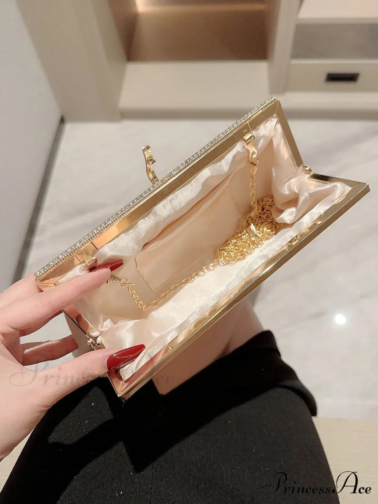 Soft Fish Hook Sparkling Decorated Evening Clutch Celebration Marriage Bag clutchbag-250126