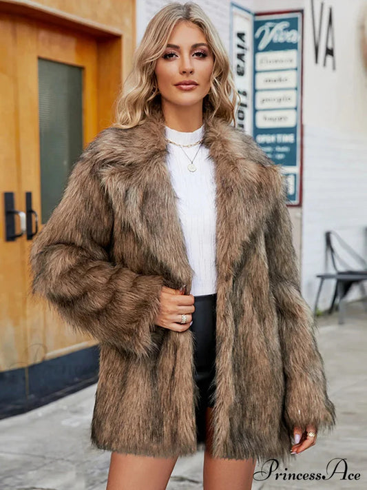 Soft Folded Collar Extended Sleeve Jacket coats-241228