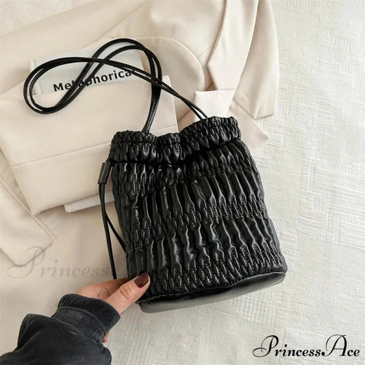 Soft Lavish Designer Shoulder Bag Black shoulder-250126