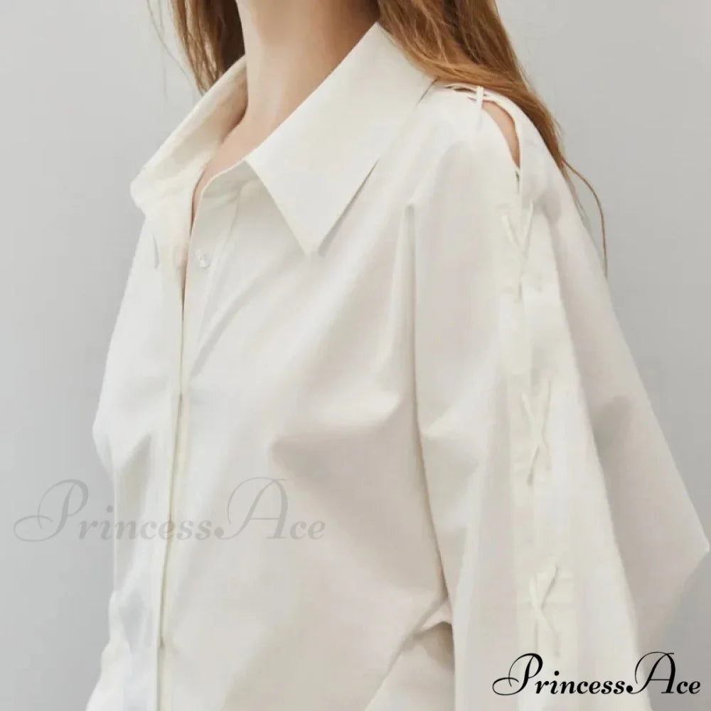 Soft Long Sleeve Button Up Informal Workplace Blouse blouse-250126