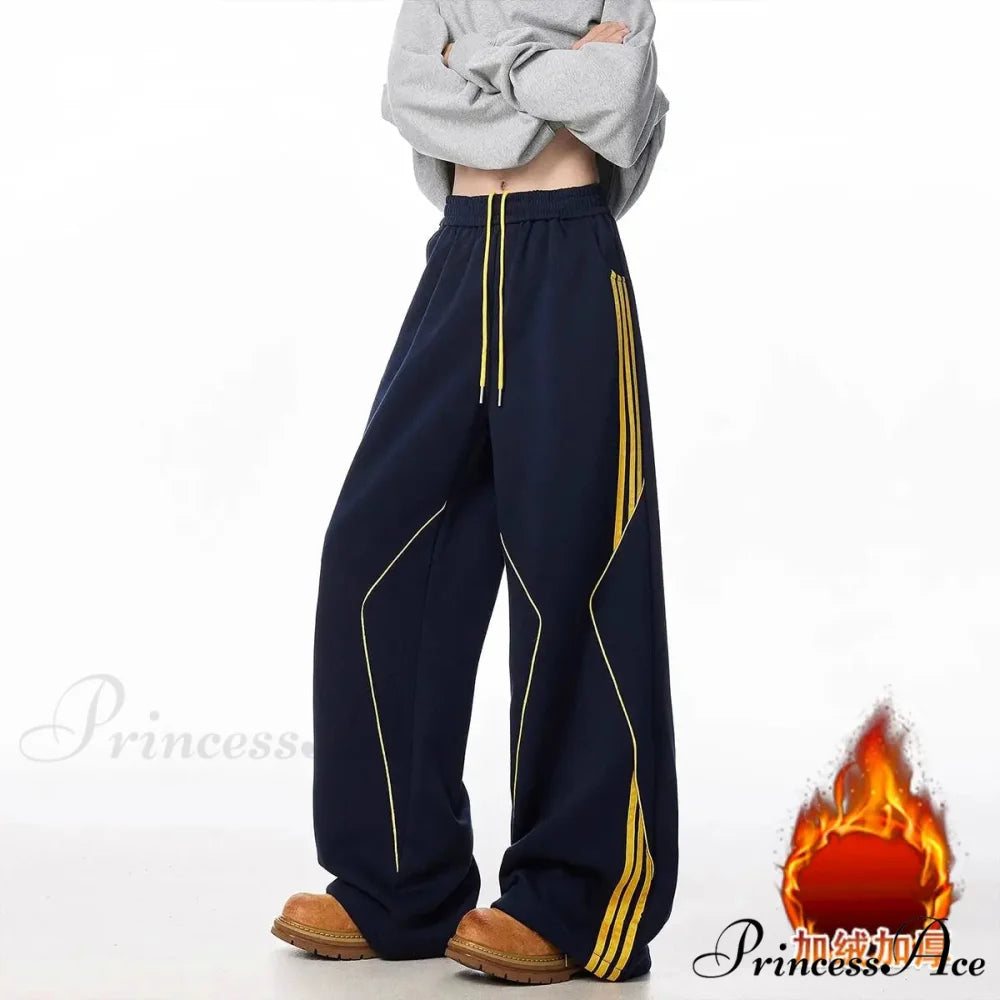 Soft Movement Winter Versatile Trousers Navy Blue Fleece / M pants-241228