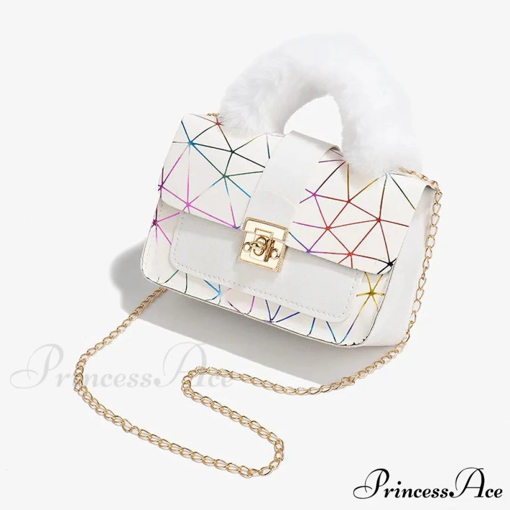 Soft Petite Square Printed Messenger Handbag white2 handbag-250126