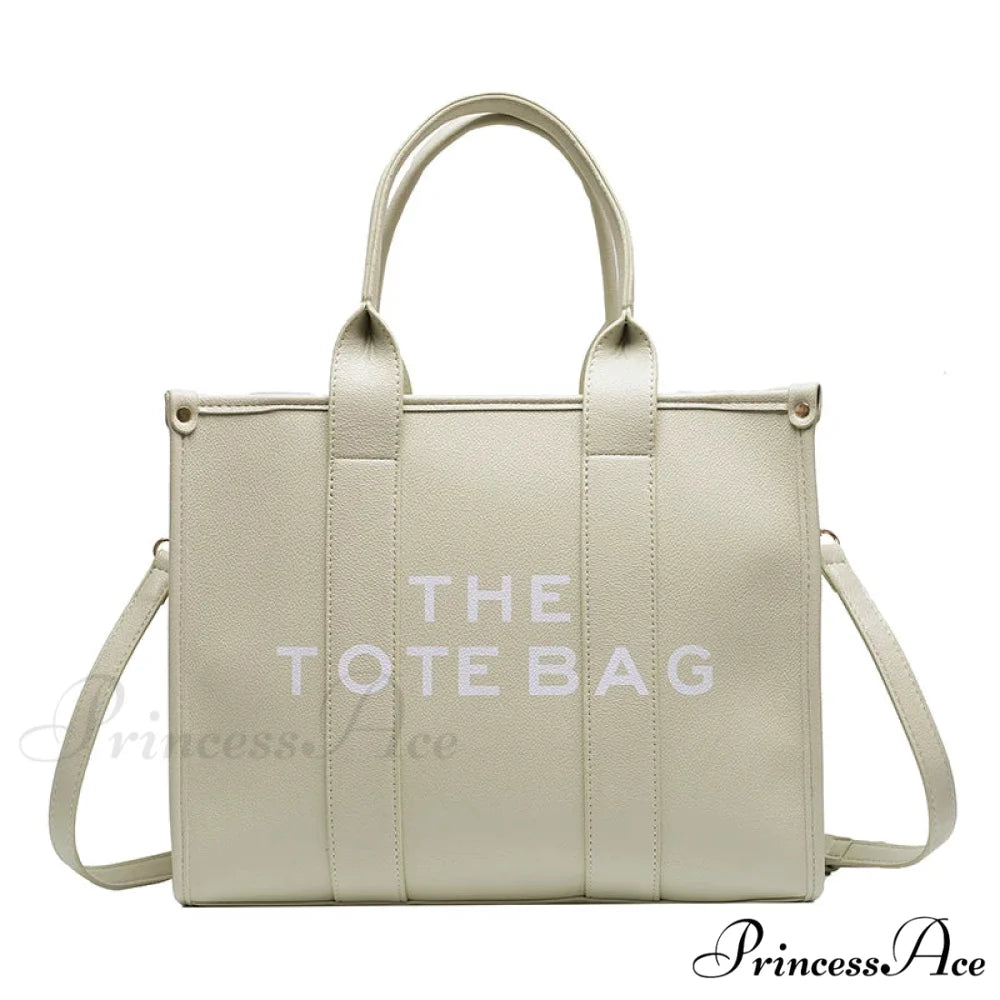 Soft PU Leather Tote Shoulder Handbag light green / 35cm X 15cm X 28cm handbag-250126