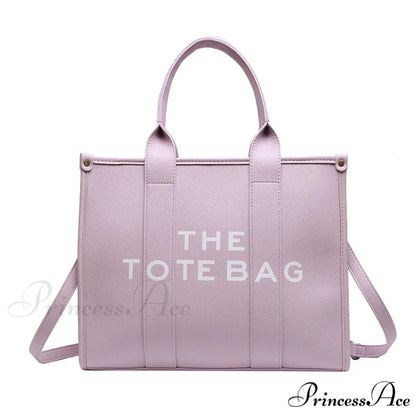 Soft PU Leather Tote Shoulder Handbag PURPLE / 35cm X 15cm X 28cm handbag-250126
