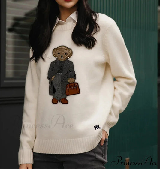 Soft Ralph Bear Pullover Sweater Apricot / One Size swraters-241228