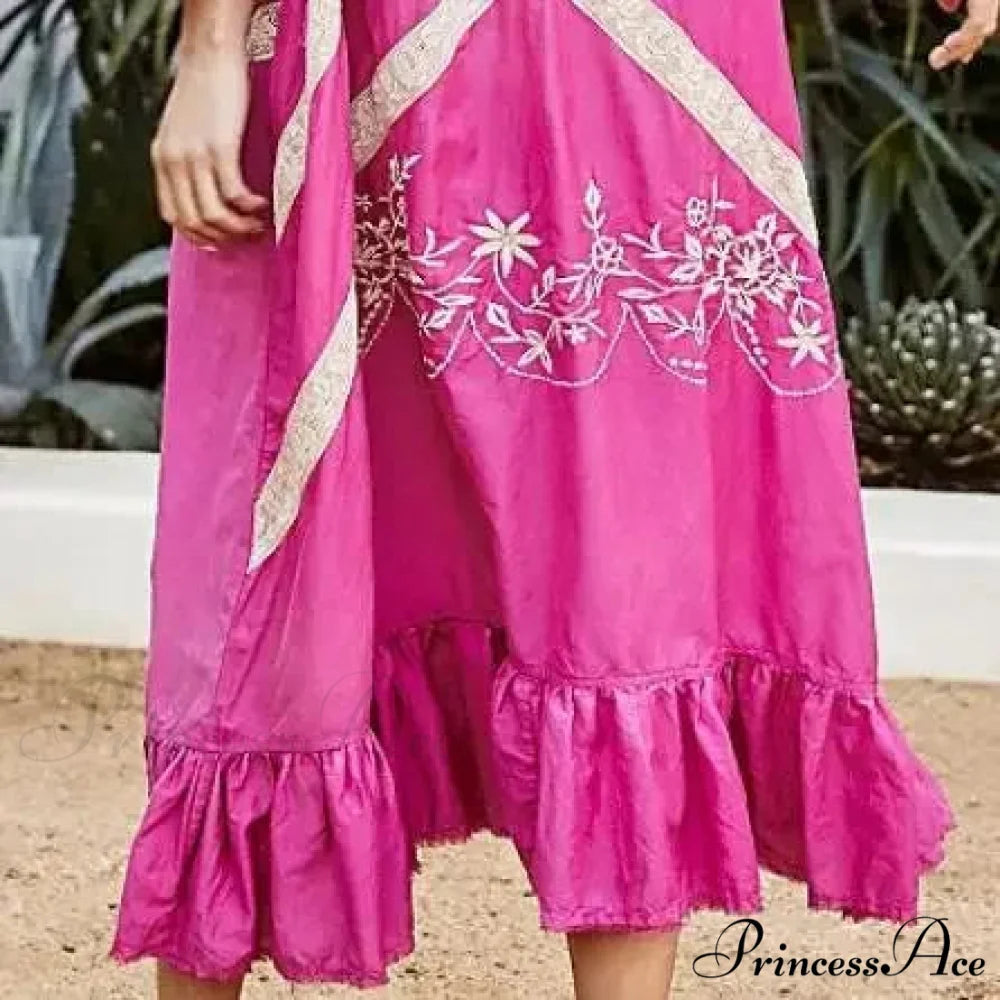 Soft Rayon Long Sleeve Bohemian Dress bohodress-250126