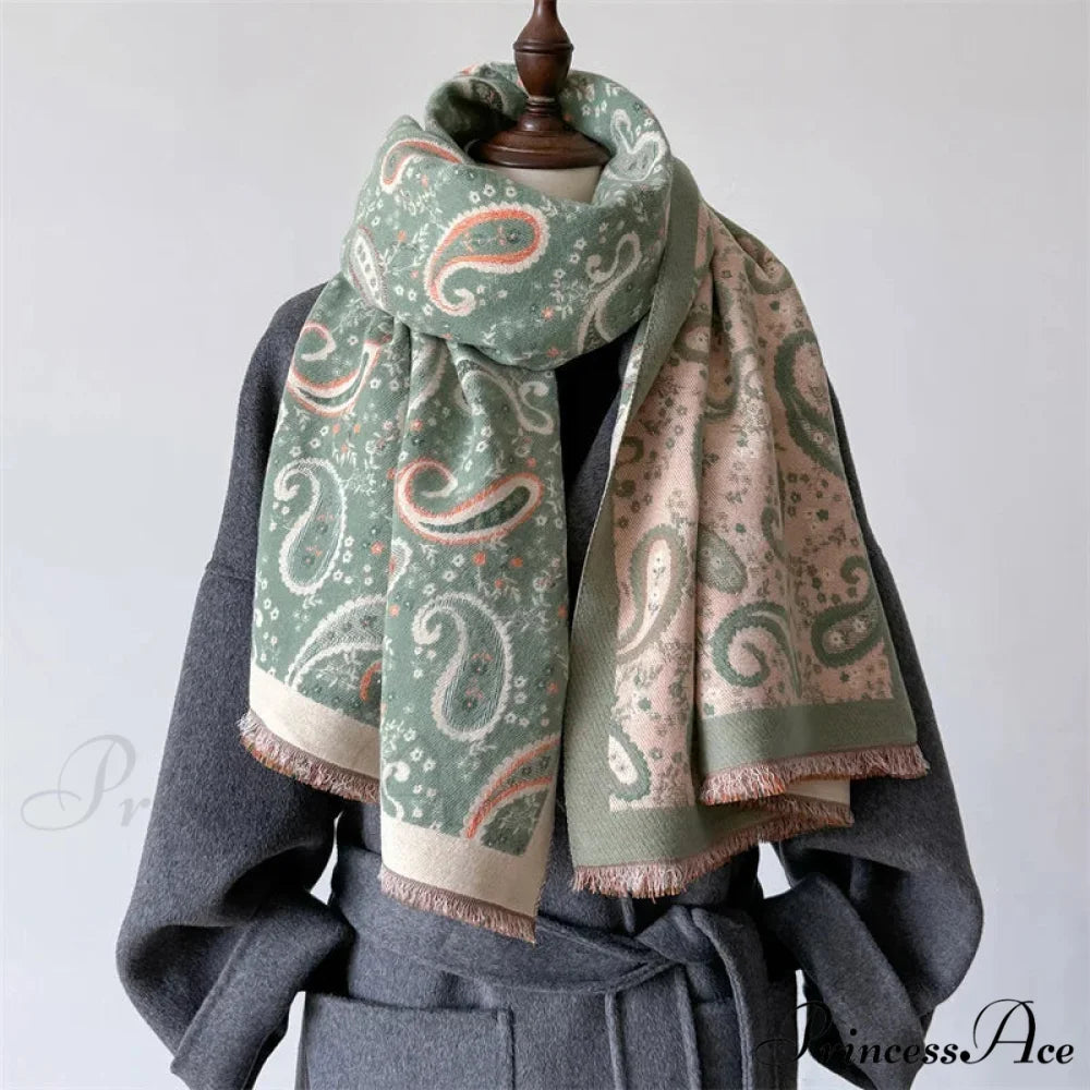 Soft Shawl Wraps Cold Scarf green scarf-241228