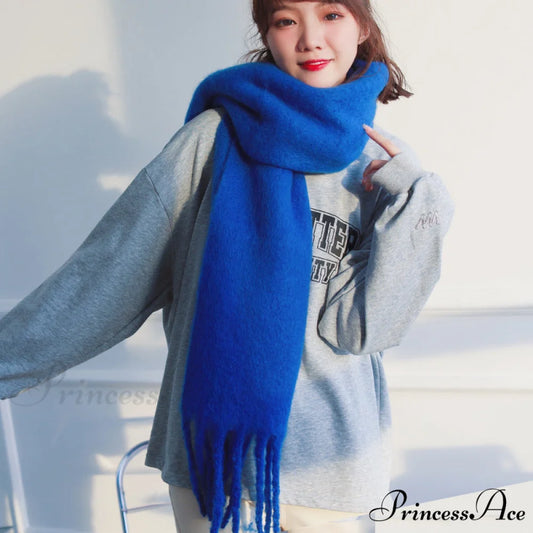 Soft Warm Cozy Elegant Trendy Classic Comfortable Knitted Scarf Cream white