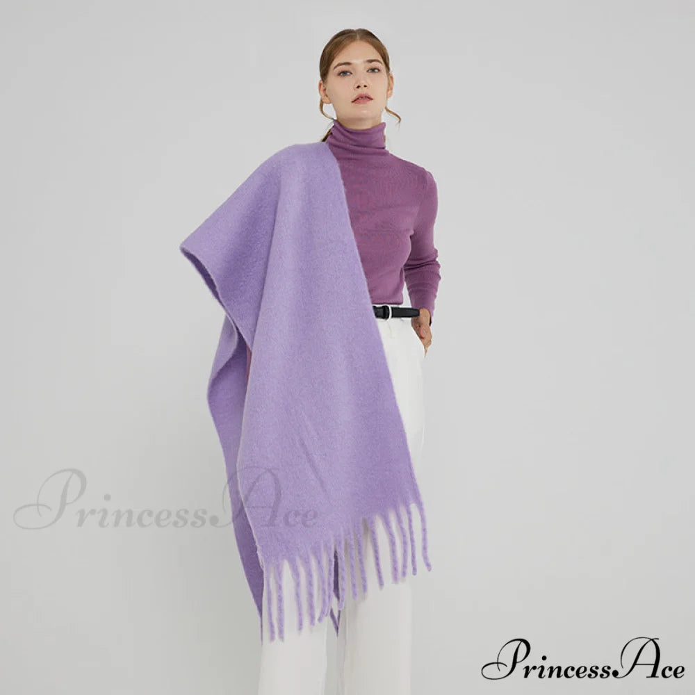 Soft Warm Thick Cozy Elegant Modern Trendy Classic Scarf Purple