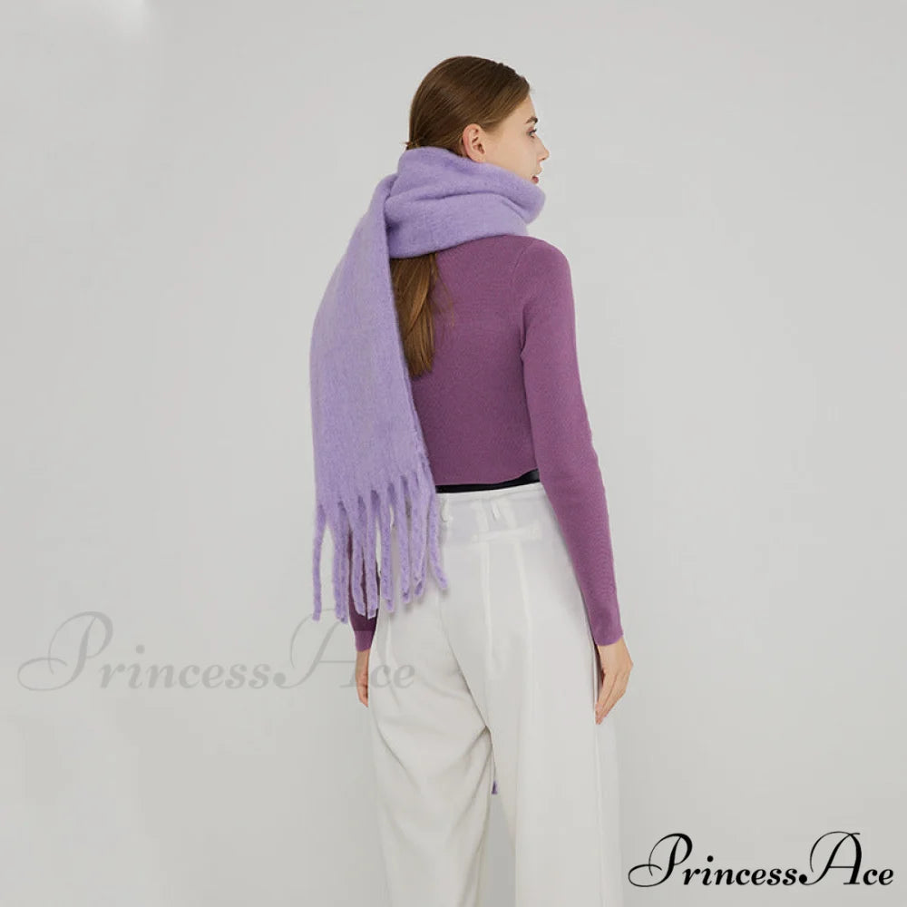 Soft Warm Thick Cozy Elegant Modern Trendy Classic Scarf Purple