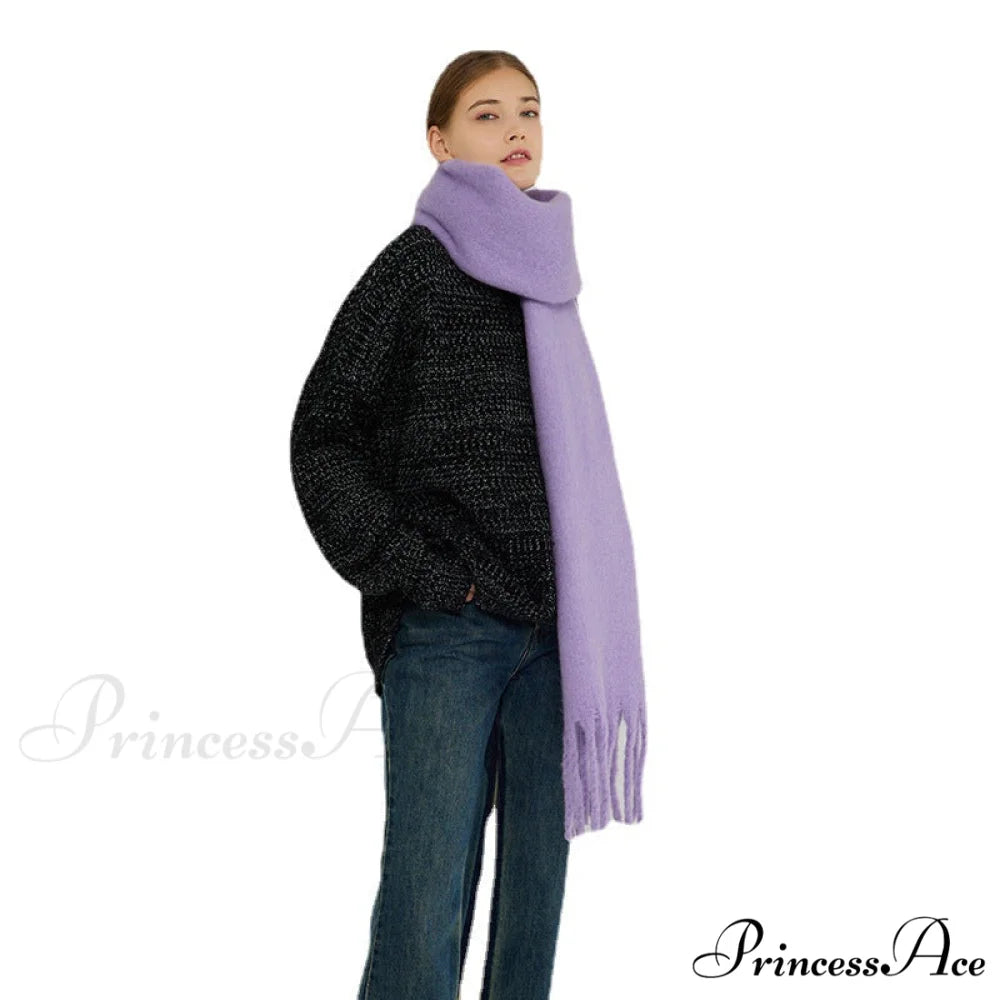 Soft Warm Thick Cozy Elegant Modern Trendy Classic Scarf Purple