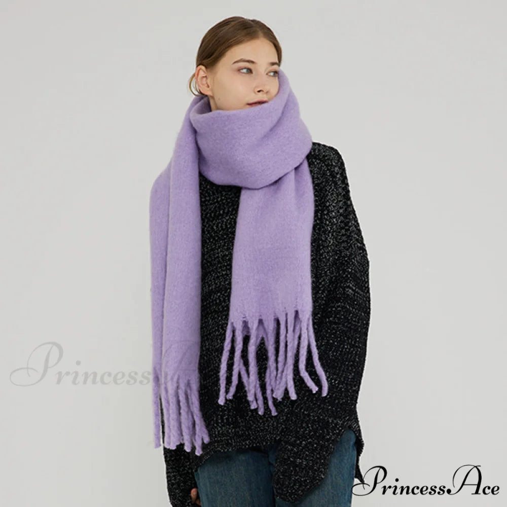 Soft Warm Thick Cozy Elegant Modern Trendy Classic Scarf Purple