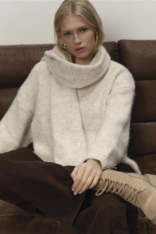 Soft Wool Crew Neck Loose Slouchy Sweater