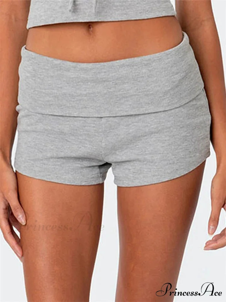 Solid Banded Pajama Slumber Short grey / S short-250223