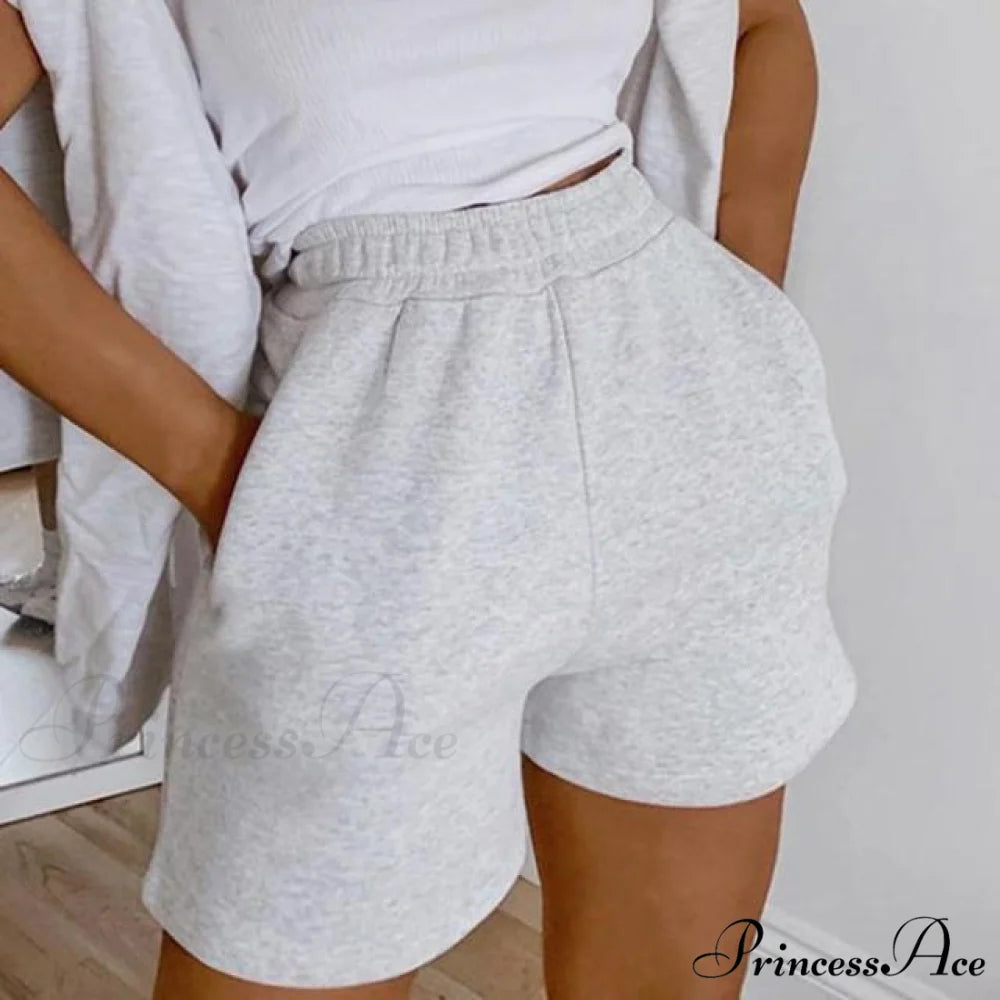 Solid Casual Sport Shorts gray / S