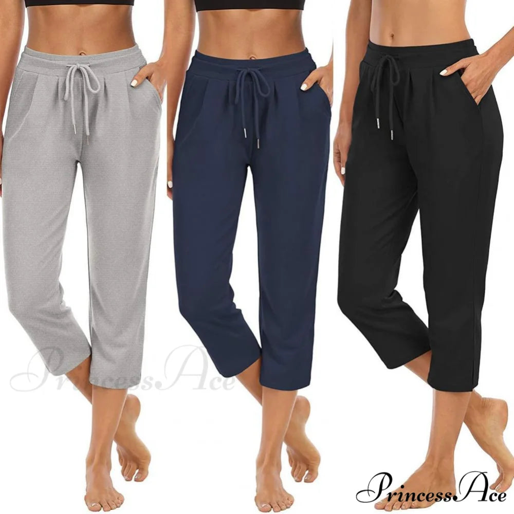 Solid Color Capri Pants
