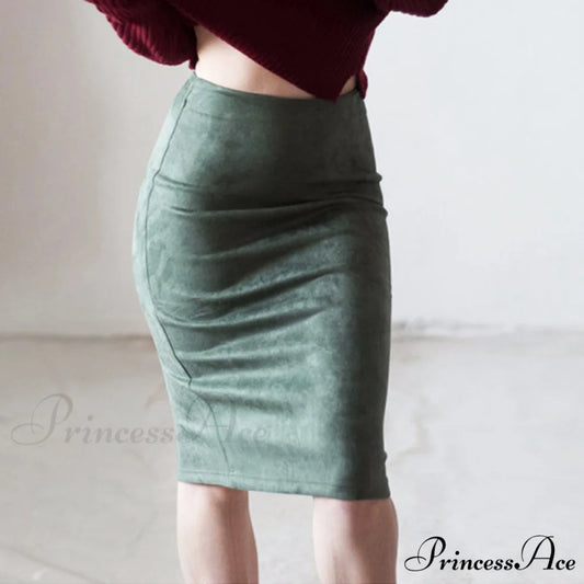 Solid Color Pencil Skirt