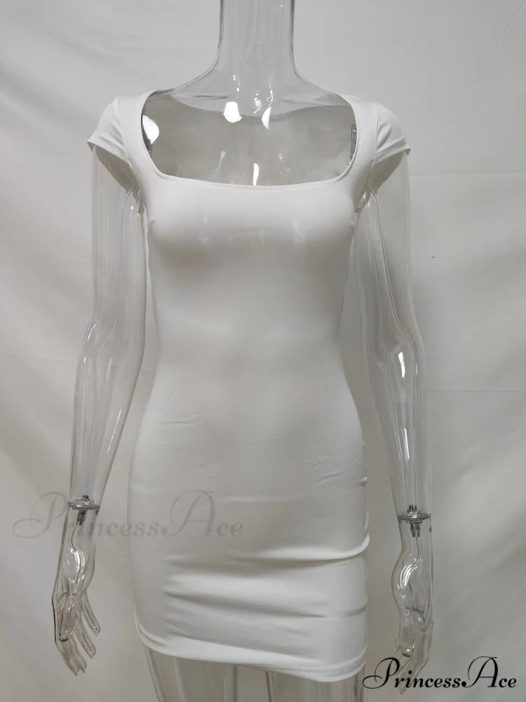 Solid Color Sexy Slim Hollow Out Mini Dress M / PINK