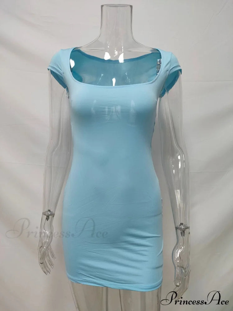 Solid Color Sexy Slim Hollow Out Mini Dress M / WHITE