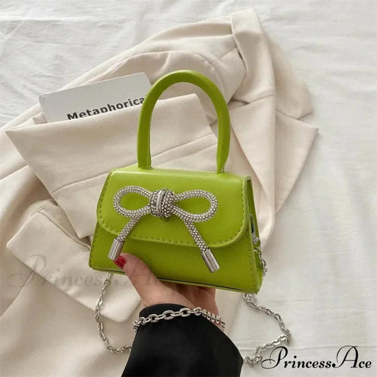 Solid Color Small PU Crossbody Green crossbody-250126