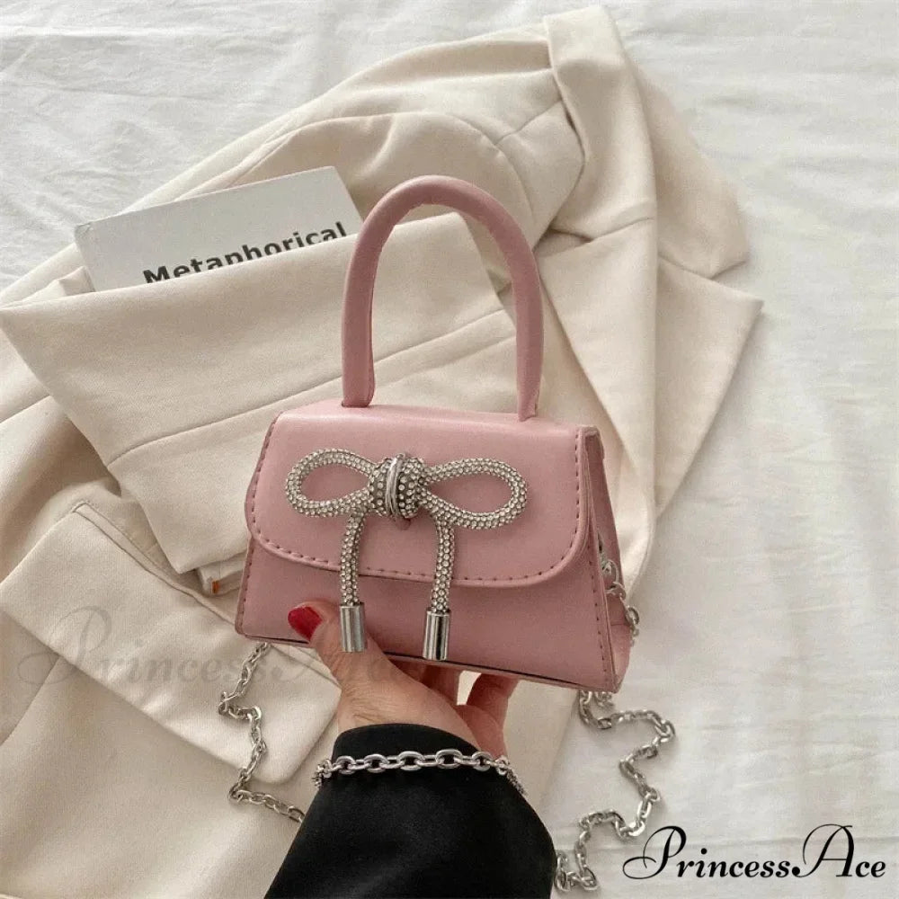 Solid Color Small PU Crossbody Pink crossbody-250126