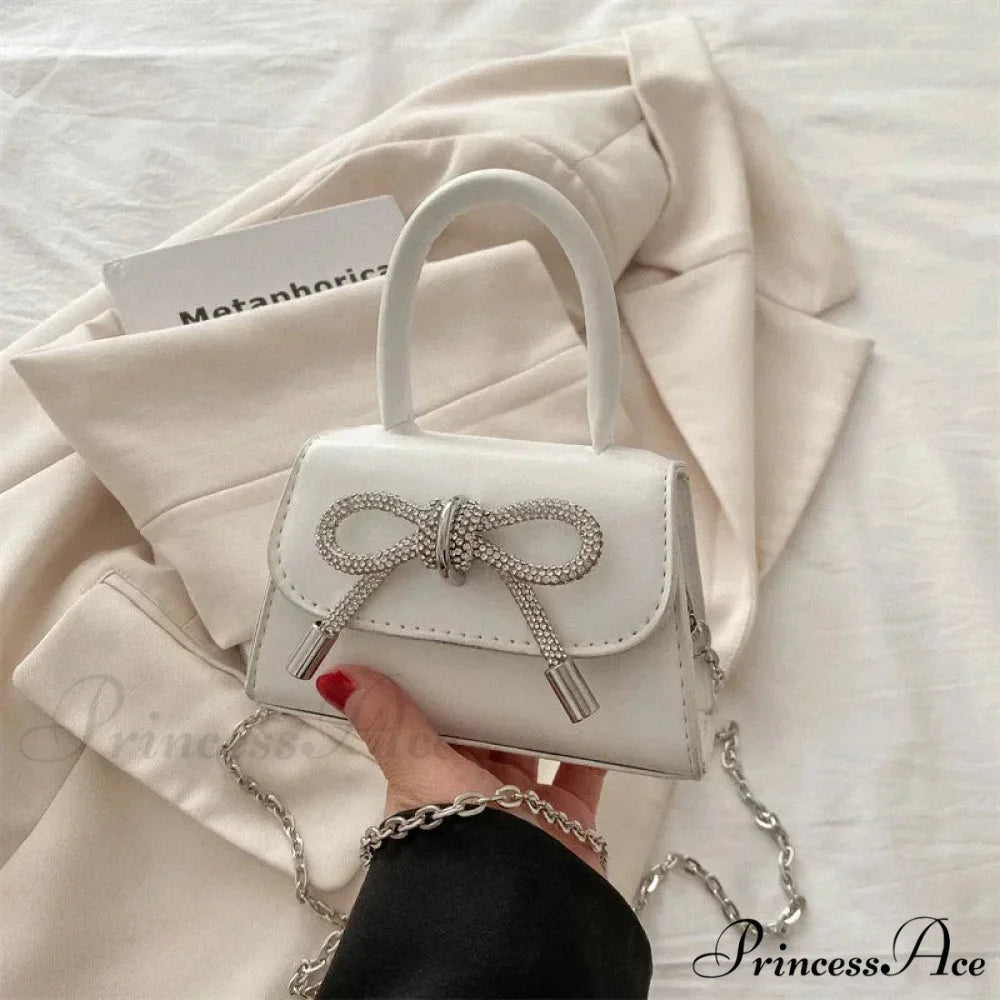 Solid Color Small PU Crossbody White crossbody-250126