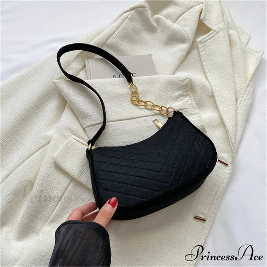 Solid Color Vintage Underarm Shoulder Bag shoulder-250126
