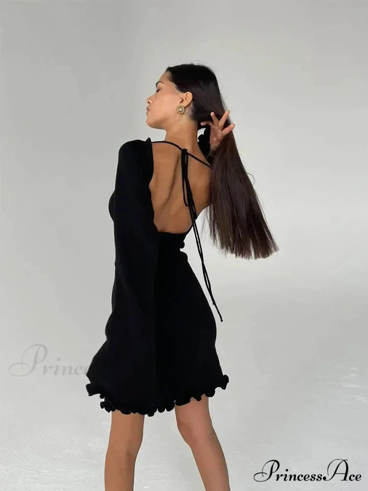 Solid Cotton Maxi Dress BLACK / S