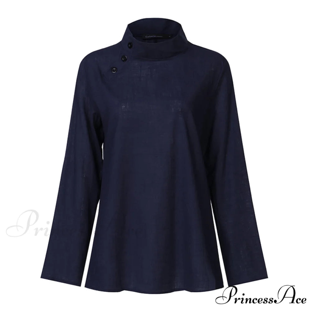 Solid Cotton Size Loose Blouses Stylish Plus Women Blusas Linen Arm Brief Tops Casual Tunic Warm-Season Femme