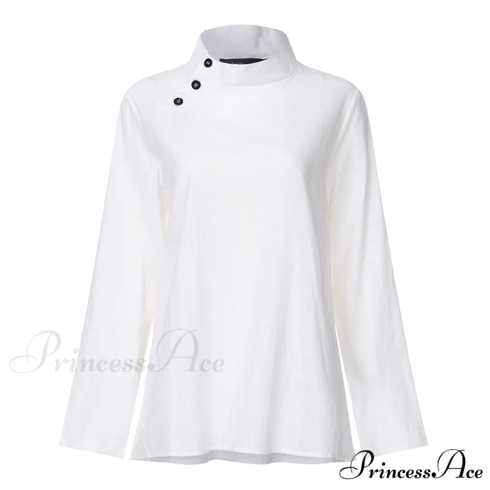 Solid Cotton Size Loose Blouses Stylish Plus Women Blusas Linen Arm Brief Tops Casual Tunic Warm-Season Femme
