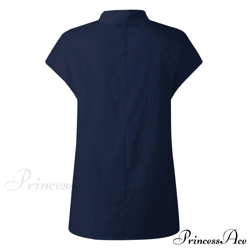 Solid Cotton Size Loose Blouses Stylish Plus Women Blusas Linen Arm Brief Tops Casual Tunic Warm-Season Femme