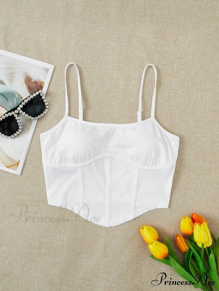 Solid Crop Cami Top White / XS