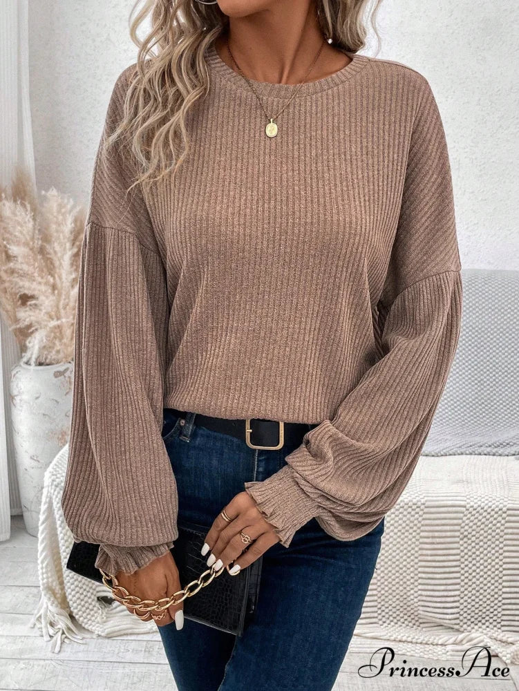 Solid Drop Shoulder Bishop Sleeve Tee