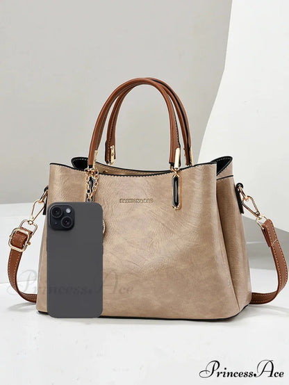 Solid Hue Basic Elderly Women’s Crossbody Purse handbag-250126