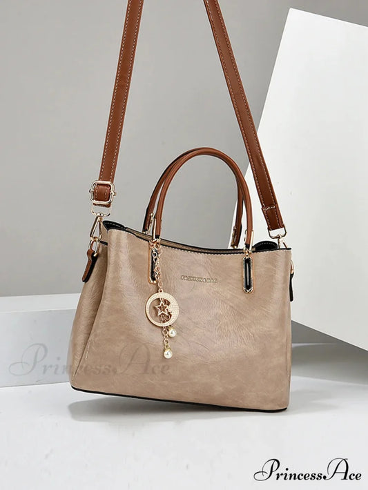 Solid Hue Basic Elderly Women’s Crossbody Purse handbag-250126