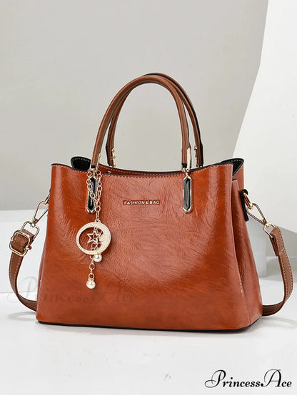 Solid Hue Basic Elderly Women’s Crossbody Purse Yellow handbag-250126