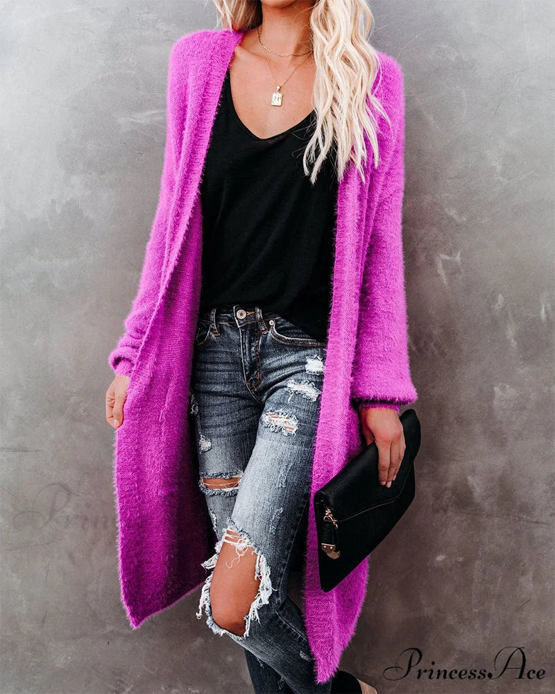 Solid in Long Cardigan Color