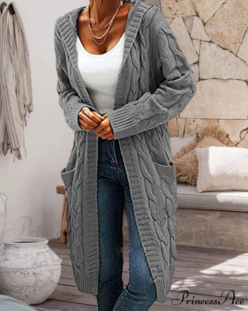 Solid Long Color Cardigan