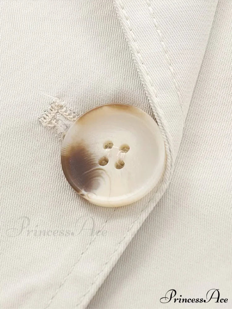 Solid Loose Contrast Double Collar Double Breasted Long Women’s Windbreaker Office Lady 2024 Stylish Coat