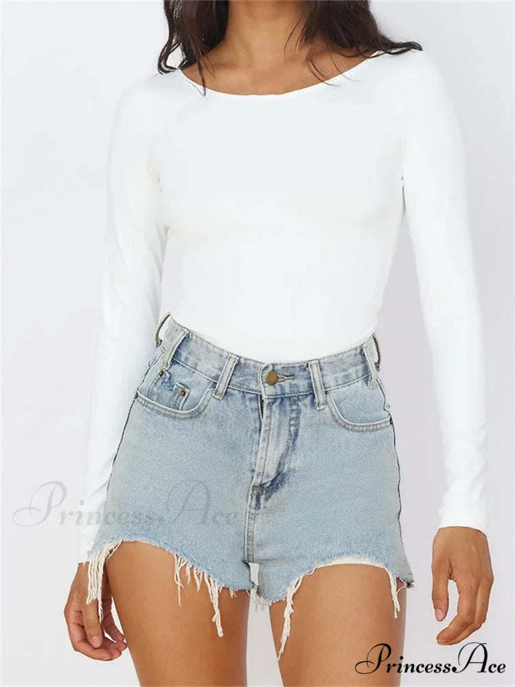 Solid O-Neck Slim Fit Casual Backless Tie-up T-Shirts