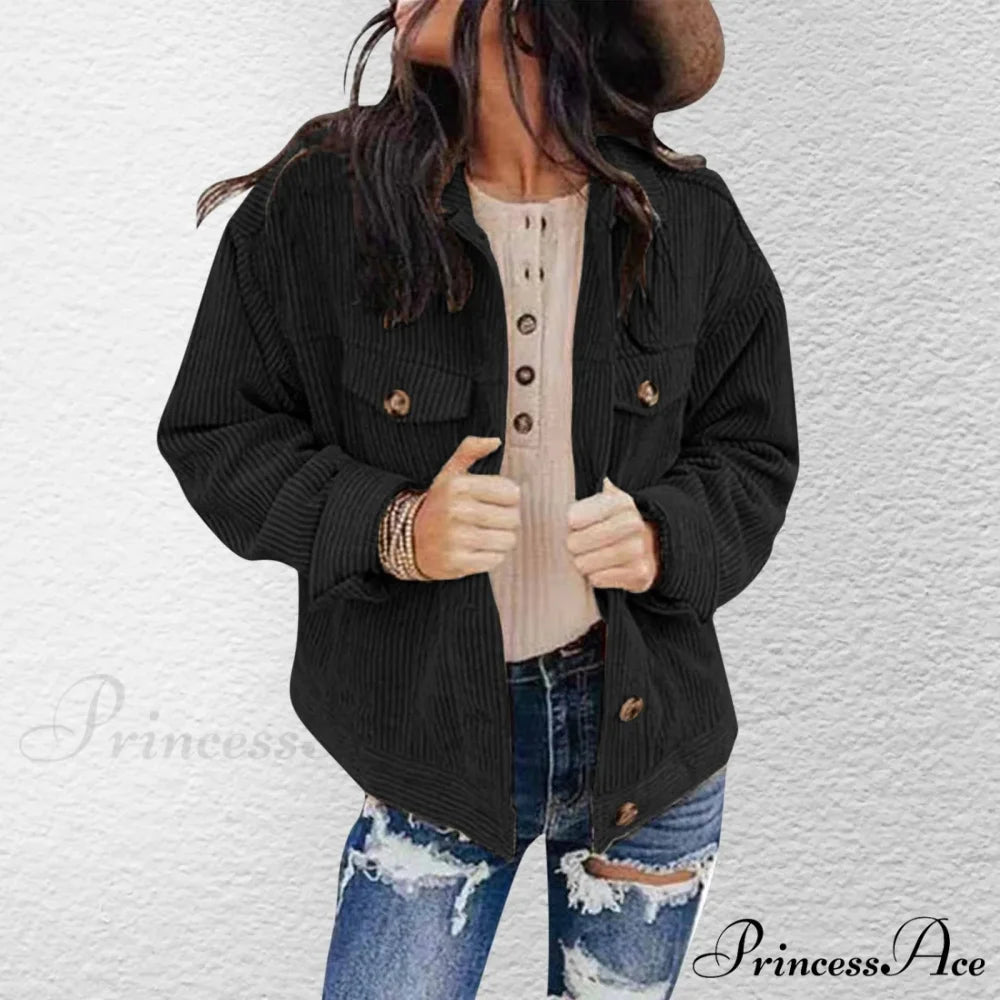 Solid Plush Long Sleeve Hooded Stylish Chic Trendy Elegant Fashionable Versatile Classic Jacket Black / S