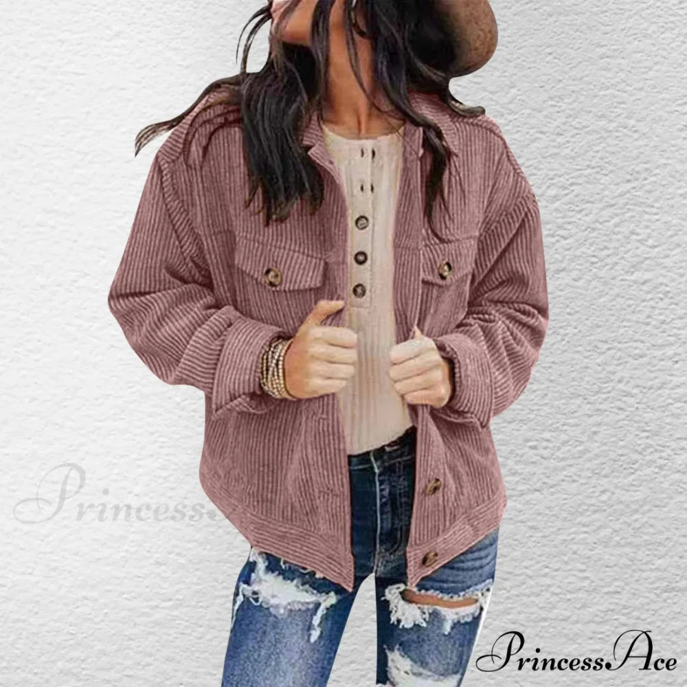 Solid Plush Long Sleeve Hooded Stylish Chic Trendy Elegant Fashionable Versatile Classic Jacket Pink / S