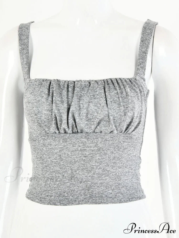 Solid Purple Satin Silk Skirt Gray Top / S