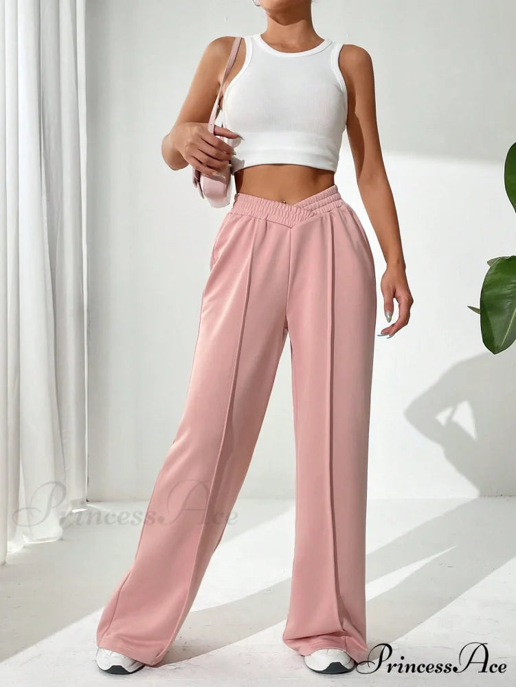 Solid Wide Leg Sweatpants