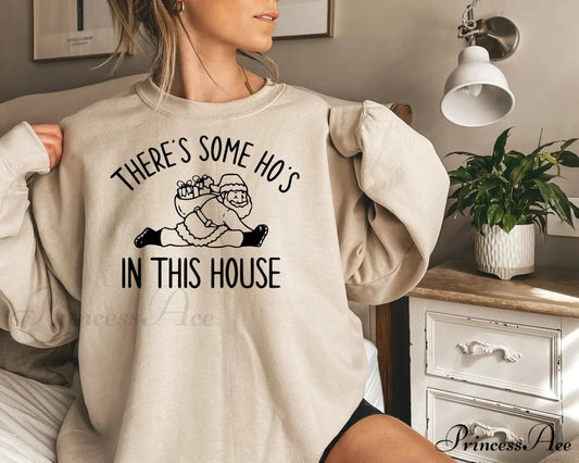 Someone Hos House Slogan Vintage Comfort Holiday Girl Christmas Hoodie creamy-white / S Christmas Hoodies-L