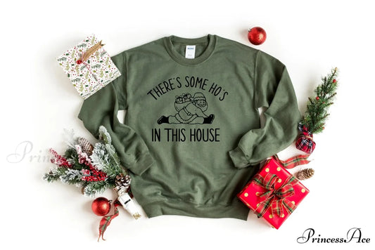 Someone Hos House Slogan Vintage Comfort Holiday Girl Christmas Hoodie Green / S Christmas Hoodies-L