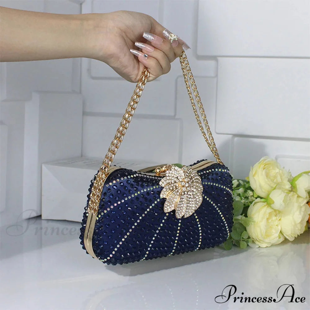 Sophisticated Crystal Gleaming Evening Clutch Purse Wedding Bag clutchbag-250126