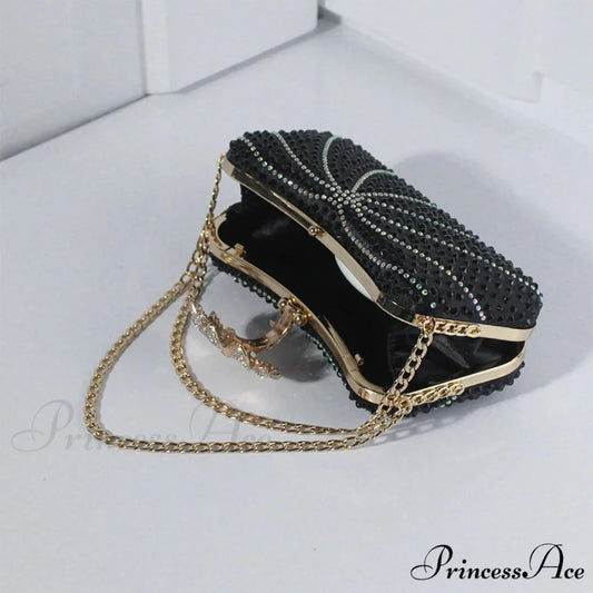 Sophisticated Crystal Gleaming Evening Clutch Purse Wedding Bag clutchbag-250126