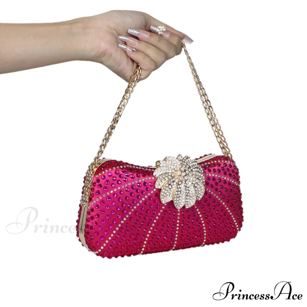 Sophisticated Crystal Gleaming Evening Clutch Purse Wedding Bag color2 / 20x5x10cm clutchbag-250126